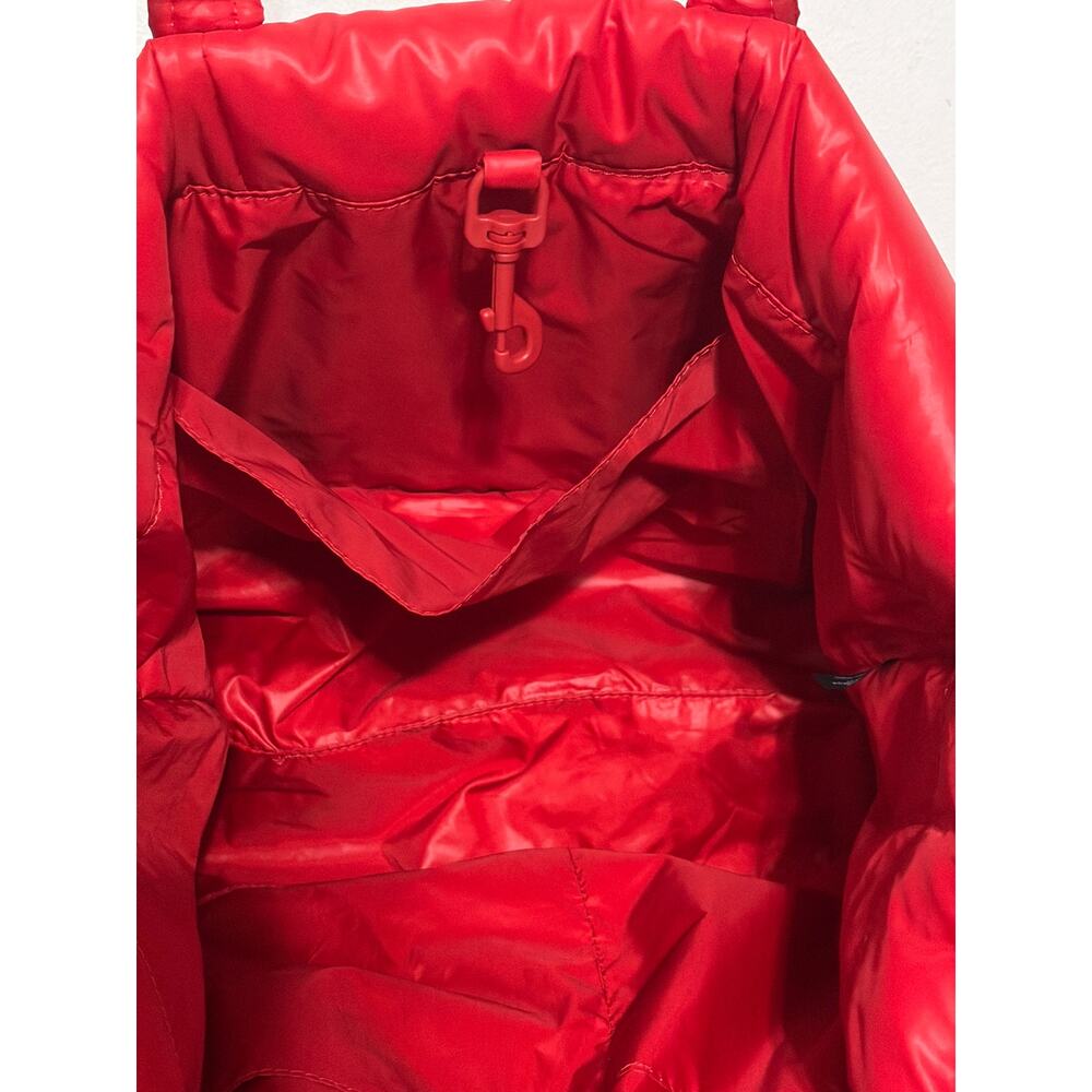 Michael Kors Red Quilted Puffer Tote Bag Large Nylon Shoulder Purse NWOT Travel - Picture 5 of 7